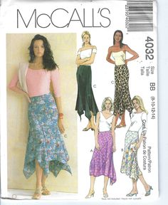 a women's skirt and top sewing pattern