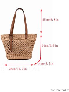 BagForLove - Chic Straw Bag: Embrace Minimalism with Style Product Description Color Khaki Strap Type Double Handle Pattern Type Plain Bag Size Medium Style Vacation Type Straw Bag Closure Type Zipper Material Paper Size Chart INCH CM Bag Length Bag Width Bag Height Handle Height 14.2 inch 5.5 inch 9.4 inch 9.8 inch Bag Length Bag Width Bag Height Handle Height 36 cm 14 cm 24 cm 25 cm Details Pictures Similar Products h2 { text-align: center; } /* æ¢è¡ */ li{ white-space: normal; word-break: b Casual Bucket Shape Shoulder Bag For Daily Use, Casual Bucket Shoulder Bag With Handles, Casual Large Capacity Bags, Casual Bucket Shaped Beach Bag With Handles, Casual Beach Bag With Bucket Shape And Handles, Casual Bucket Beach Bag With Handles, Casual Double Handle Bucket Bag, Casual Daily Use Bucket Hobo Bag, Casual Bucket-shape Hobo Bag For Daily Use