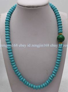 5x8mm Blue Turquoise & 14mm Green Malachite Gemstone Beads Necklace 18" AAA Item Description: size(Approx): 5x8mm 14mm Quantity: 1 Pcs length: 18" Color: -- Clasp: -- &&&&: Sale the items does not include box. Payment Policy&Shipping Policy We accept PayPal Please pay within 24 hours If no payment or contact is made with in 7 days item will be relisted. Thank YouPlease make sure the "Ship To" address you input in Paypal is correct.Items are shipped within 1-2 business days.Combine shipping: Bidd Turquoise Necklace With 8mm Round Beads, Turquoise Necklaces With 8mm Round Beads, Turquoise Necklace With Round Beads, Turquoise Necklaces With 8mm Beads, Turquoise Jewelry With 8mm Round Beads, Green Malachite, Gemstone Beaded Necklace, The Ship, Beads Necklace