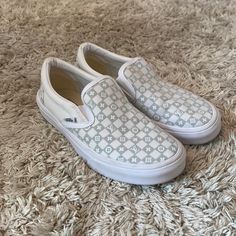 Never Worn Gray Vans, With A Louis Vuitton Print! Size 8.5, And Super Cute And Fashionable! These Shoes Can Be Worn Anywhere, With Anything:) Louis Vuitton Vans, Boujee Shoes, Louis Vuitton Print, Gray Vans, Vans Gray, Louis Vuitton Shoes, Womens Vans, Vans Shoes, Christmas List