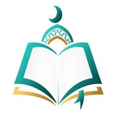 an open book with a crescent on top and the word rama in arabic above it