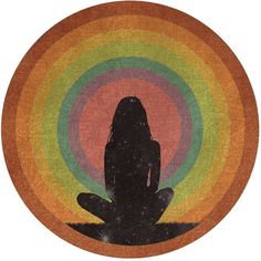 a woman sitting in the middle of a circle