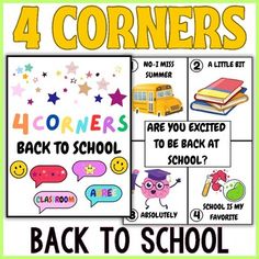 back to school posters for 4 corners