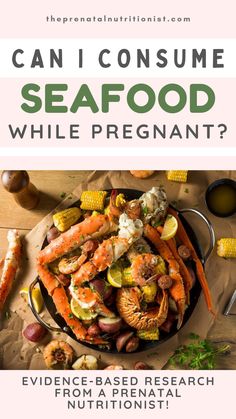 When pregnant, eating seafood can be a great way to give your baby the essential nutrients they need. Not only is seafood packed with Omega-3 fatty acids, vitamins, and minerals, but it can also provide many of the essential building blocks that are key for baby's development. Eating seafood during pregnancy can be an enjoyable and convenient way to provide important nutrition for both you and your baby. Join The Prenatal Nutrition Library for more! #seafoodduringpregnancy #benefitsofseafood