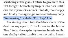 the text is written in blue and black on a piece of paper that says, you're okay i'm going down into the back circle of the drain