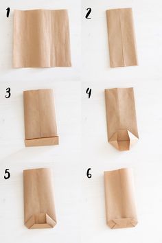 how to make paper bags out of brown paper with numbers on the top and bottom