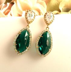 Green Gold-plated Bridal Earrings For Wedding, Green Gold Plated Bridal Earrings For Wedding, Formal May Birthstone Crystal Drop Earrings, Green Gold-plated Bridal Earrings As Gift, Green Gold-plated Earrings For Wedding, Elegant Gold Plated Green Bridal Earrings, May Birthstone Drop Earrings For Wedding, Wedding Crystal Earrings For May Birthstone, Elegant May Birthstone Crystal Earrings For Wedding