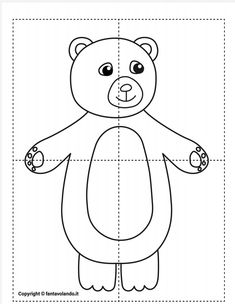 a teddy bear cut out from the paper