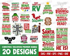 christmas vacation bundle with 20 designs for svg, epsp and png - dxf