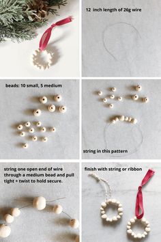 instructions to make beaded christmas ornaments