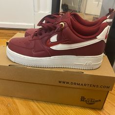 Nike Air Force 1’ 07 Premiums, In Burgundy/Maroon, Size 8. Basically Brand New, Only Worn Once! Please Feel Free To Message Me With Any Questions Or Price Negotiation:) Burgundy Sneakers With Cushioned Footbed For Streetwear, Sports Sneakers With Cushioned Footbed In Burgundy, Burgundy Sneakers With Cushioned Footbed And Round Toe, Burgundy Sneakers With Red Sole, Burgundy Sports Sneakers With Cushioned Footbed, Burgundy Cushioned Sneakers For Streetwear, Burgundy Nike Shoes, Burgundy Low-top Sneakers With Boost Midsole, Burgundy Cushioned Sneakers For Sports