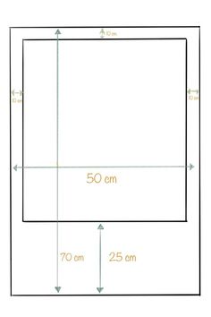 a drawing showing the width of a square