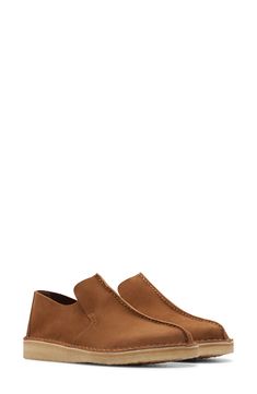 A laceless version of Clark's iconic Desert Trek, this slip-on shoe is fashioned from premium Springbrook suede and completed by a comfortable crepe sole. Leather upper and lining/rubber sole Imported Shoe Men, Clarks Originals, Slip On Shoes, Rubber Sole, Shoes Mens, Leather Upper, Slip On, Nordstrom, Leather