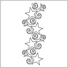 a christmas tree with stars and swirls