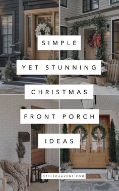 christmas front porch decorating ideas with text overlay