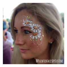 Daisy Face Painting, Eye Face Painting, Mask Face Paint, Face Painting Easy, Face Paint Makeup