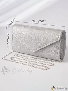 Bird in Bag - Elegant Envelope Clutch Handbag for Weddings Formal Envelope Clutch, Formal Silver Envelope Evening Bag, Envelope Clutch For Wedding Guest, Silver Envelope Clutch For Wedding, Elegant Silver Envelope Bag, Elegant Envelope, Glitter Envelopes, Envelope Handbag, Silver Bags