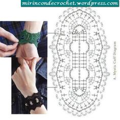 the diagram shows how to make an ornament for a bracelet with beads on it