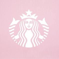 the starbucks logo on a pink background