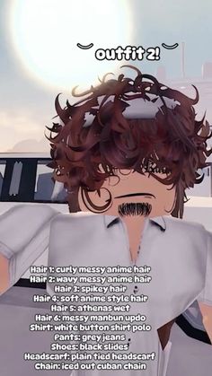 an animated image of a man with curly hair