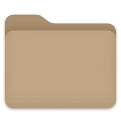 an open folder with a brown paper on it's front and bottom flaps