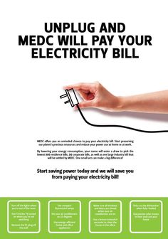 a hand holding an electric bill with the words unplug and medic will pay your electricity bill