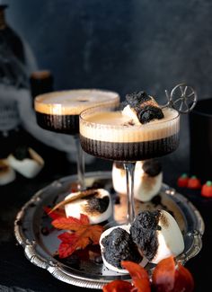 Toasted Marshmallow Espresso Martini that’s fall inspired.  A fun twist on a delicious cocktail that’s made with toasted marshmallow syrup and served with a flamed garnish that’s sure to be a party hit with guests! Toasted Marshmallow Syrup, Marshmallow Syrup, Martini Flavors, Holiday Party Drinks, Biscoff Cookie Butter, Refreshing Summer Cocktails, Delicious Drink Recipes, Festive Cocktails