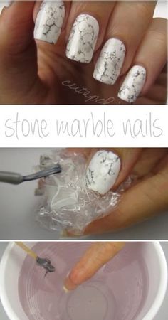 Stone Marble Nails, Nail Art Ideas For Beginners, Super Easy Nail Art, Marble Nails Diy, Easy Nail Art Ideas, Art Ideas For Beginners, Do It Yourself Nails, Water Nails, Marble Nail Designs