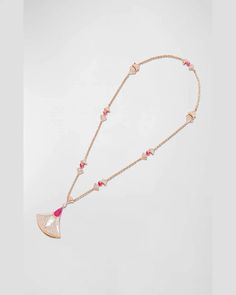 BVLGARI Divas' Dream 18k Rose Gold Necklace With Large Pendant - Diamond | Editorialist Bvlgari Divas Dream, Bvlgari Necklace, Rose Gold Pendant Necklace, Large Pendant Necklace, Pendant Diamond, Pave Pendant, Rose Gold Pendant, Diamond Pendant Necklace, Rose Gold Diamonds