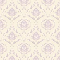 an ornate wallpaper pattern in lavender and white