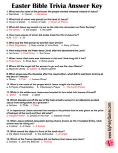 an easter trivia answer sheet with the words in english and spanish, which are highlighted