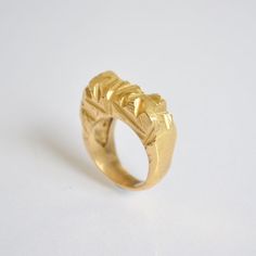 Unique Avant Garde Ring, Unusual Statement Ring, 14k Yellow Gold Ring, Chunky Ring For Women, Bohemi Unusual Fashion, Gothic Mode, Floral Wedding Bands, Chunky Ring, Fashion Unique, Chunky Rings, Bohemian Design, Women Ring, Fashion Ring