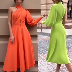 New Women's Dress A-Line Asymmetrical Solid Stand Neck One-Shoulder Elegant Wedding Guest Dresses Long Skater Dress, Long Sleeve Dress Pattern, Main Map, Elegant Wedding Guest Dress, Irregular Skirt, Elegant Cocktail Dress, Light Pattern, Semi Formal Dress, Semi Formal Dresses