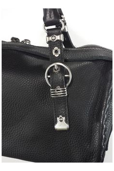 Black Pebbled Leather Handbag Silver hardware Stitched leather handles Reinforced bottom Made in Italy Matching leather interior wallet attached Zipped closure at top Comes with original dust cover 7" height 12" width 6.5" depth 6.5" handle drop Everyday Handheld Satchel With Silver-tone Hardware, Handheld Satchel With Silver-tone Hardware For Everyday Use, Everyday Handheld Shoulder Bag With Silver-tone Hardware, Everyday Use Handheld Satchel With Silver-tone Hardware, Everyday Use Handheld Shoulder Bag With Silver-tone Hardware, Leather Shoulder Bag With Silver-tone Hardware For On-the-go, Handheld Leather Shoulder Bag With Palladium Hardware, Pebbled Leather Satchel Shoulder Bag With Palladium Hardware, Leather Satchel With Silver-tone Hardware