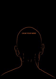 the back of a man's head with text that reads calm your mind