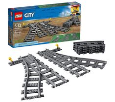 the lego city train set is in its box and ready to be played with it's tracks