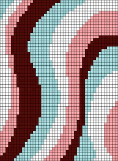 a cross stitch pattern that looks like the shape of a circle with red and white stripes