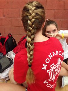 Lady Gaga Hair, Cute Volleyball Hairstyles, Cute Sporty Hairstyles, Volleyball Hair, Track Hairstyles, Basketball Hairstyles, Extremely Long Hair, French Braids