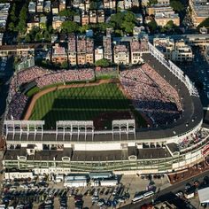 an aerial view of a baseball stadium