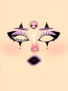 Holloween Makeup, Makeup Charts, Cute Halloween Makeup, Makeup Drawing, Anime Makeup, Makeup Face Charts, Graphic Makeup, Halloween Makeup Inspiration, Face Chart