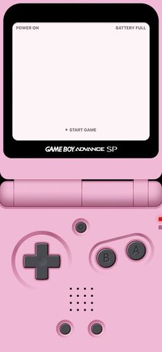 a pink nintendo game boy advance is shown