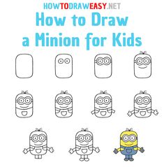 how to draw a minion for kids