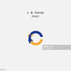 the letter c and hands in two colors