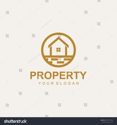 the logo for a real estate company with a house inside it and an arrow in the middle