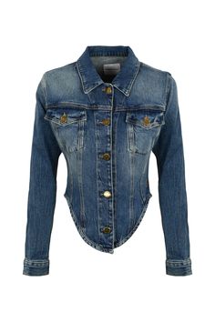 women's denim jacket: long sleeves closure with metal buttons classic collar flap pockets on the front bustier effect details pointed bottom slim fit composition: 99% cotton, 1% elastane | Pinko Women's benaco Denim Jacket With Bustier Effect | SS24 Trendy Fitted Single-breasted Denim Jacket, Chic Fitted Single-breasted Denim Jacket, Fitted Denim Jacket In Medium Wash, Fitted Long Sleeve Denim Jacket With Buttons, Fitted Long Sleeve Denim Jacket, Classic Fitted Single-breasted Denim Jacket, Classic Fitted Medium Wash Denim Jacket, Trendy Fitted Button-up Denim Jacket, Classic Fitted Dark Wash Denim Jacket