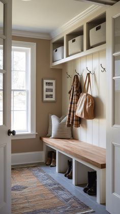 10 Perfect Butcher Block Mudroom Benches Mudroom Benches, Mudroom Bench, Organizing Systems, Butcher Block, Entryway Decor, Laundry Room, Storage Solutions, Your Perfect, Entryway