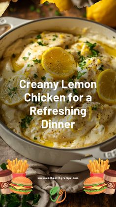 creamy lemon chicken for a refreshing dinner