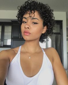 Super Short Curly Hairstyles, Really Short Curly Hair, Short Curly Hair Black Women, Pixie Cut Curly Hair, Short Curly Hairstyles For Women, Dyed Curly Hair, How To Curl Short Hair, Really Short Hair