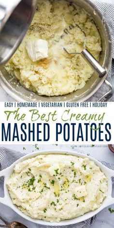 the best creamy mashed potatoes in a pan