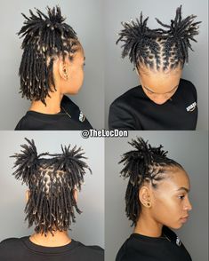 Loc Styles Medium Short, Hair Styles Dreads, Starter Locs Hairstyles For Women Short, Retwist Styles For Short Locs, Short Loc Styles For Women Updo, Starter Locs Styles For Short Hair, Short Starter Locs Hairstyles, Short Loc Styles For Women, Loc Styles For Short Hair